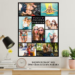 Modern BEST FRIENDS FOREVER 9 Photo Collage Names Poster<br><div class="desc">Create a photo memory poster print for your Best Friend or Friends utilising this easy-to-upload photo collage template featuring 9 of your favourite pictures of your BFF in your choice of colours. The simple, classic title BEST FRIENDS FOREVER is editable and/or you can add your names or a personal message....</div>