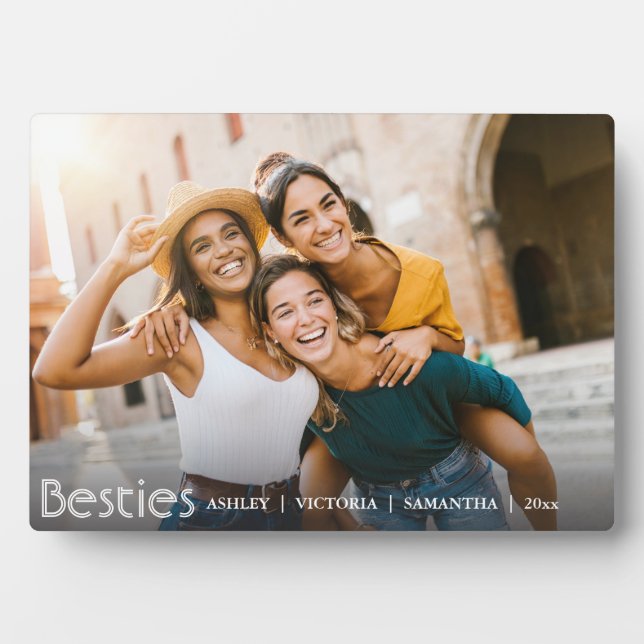 Modern Best Friends Forever Friendship  Plaque (Front)