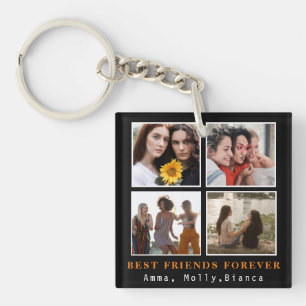 Modern Best Friends Forever Photo Collage   Bestie Key Ring