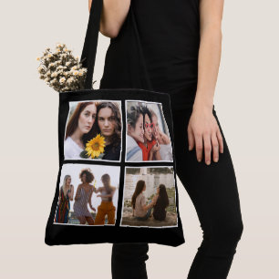 Modern Best Friends Forever Photo Collage Bestie Tote Bag