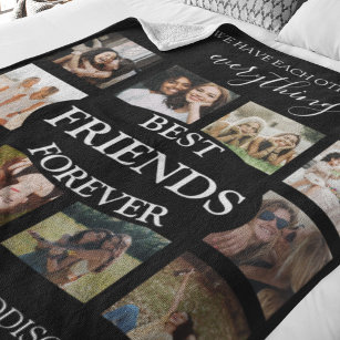 Modern   Best Friends Forever  Photo Collage Fleece Blanket