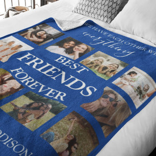 Modern   Best Friends Forever  Photo Collage Fleece Blanket