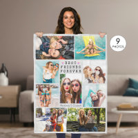 Modern BEST FRIENDS FOREVER Photo Collage Gray