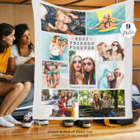 Modern BEST FRIENDS FOREVER Photo Collage Gray