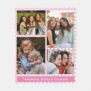 Modern BEST FRIENDS FOREVER Photo Collage Names  Fleece Blanket