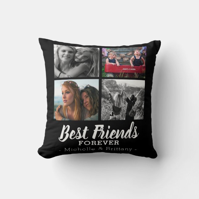 Modern Best Friends Forever Photo Cushion (Front)