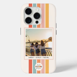 Modern Best Friends Forever Retro Custom Photo iPhone 15 Pro Case
