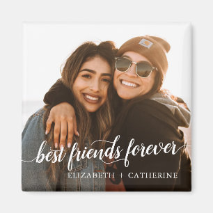 Modern Best Friends Forever Script Names 2 Photo Magnet