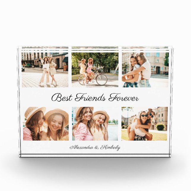 Modern Best Friends Photo Collage BFF Besties  Block (Front)