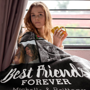 Modern Best Friends Photo Fleece Blanket