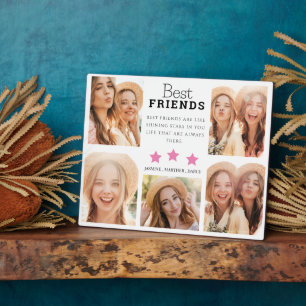 Modern Best Friends Photo Grid Keepsake Gift Plaque