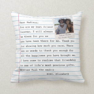 Modern Best Friends Photo Notebook Letter Message Cushion