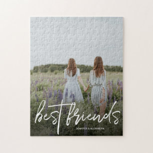 Modern Best Friends Script and Photo Jigsaw Puzzle