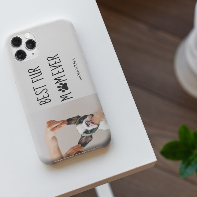 Modern Best Fur Mum Ever | Dog Photo iPhone Case (Creator Uploaded)
