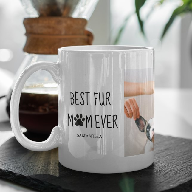 Modern Best Fur Mum Ever | Dog Photo Mug (Creator Uploaded)