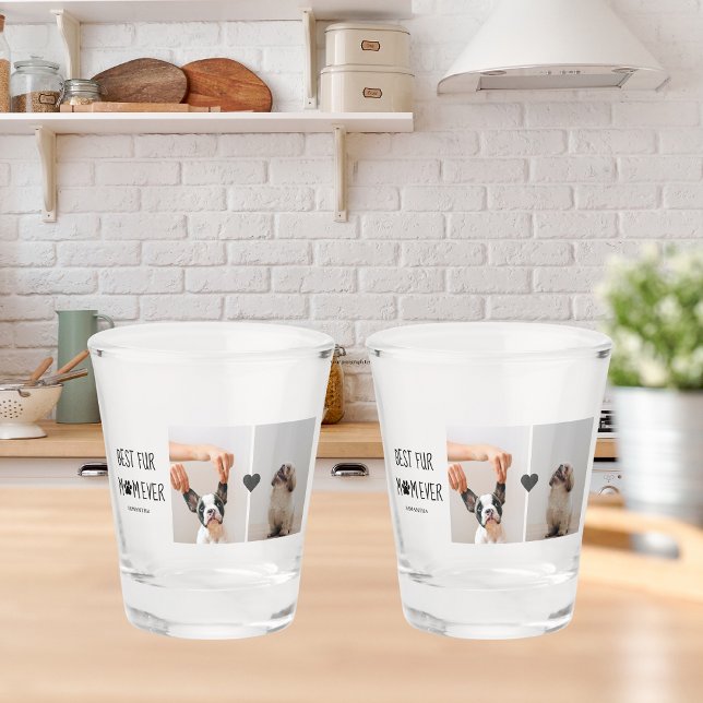 Modern Best Fur Mum Ever | Dog Photo Shot Glass (Creator Uploaded)
