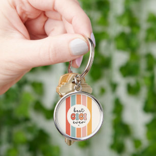 Modern Best Gigi Ever Cute Retro Grandma Key Ring