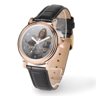 Modern Best Grandma Ever Photo Personalized Watch