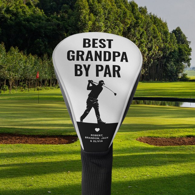 Modern Best Grandpa By Par Father's Day Golf Head Cover (Creator Uploaded)