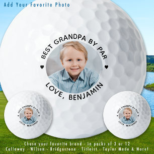 Modern Best GRANDPA By Par Personalised Photo Golf Balls