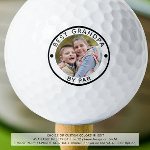 Modern BEST GRANDPA BY PAR Photo Golf Balls