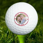 Modern BEST GRANDPA BY PAR Red Photo Golf Balls<br><div class="desc">For the special golf-enthusiast grandfather, create a unique photo golf ball with the editable red title BEST GRANDPA BY PAR. PHOTO TIP: For fastest/best results, choose a photo with the subject in the middle and/or pre-crop it to a square shape BEFORE uploading. Contact the designer via Zazzle Chat or makeitaboutyoustore@gmail.com...</div>