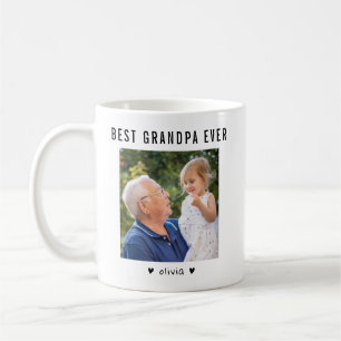 Modern Best Grandpa Ever 2 Photo Personalised   Coffee Mug