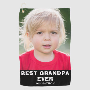 Modern Best Grandpa Photo  Golf Towel