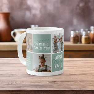 Modern Best Mimi Ever Photo Collage Green Coffee Mug