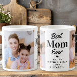 Modern Best MOM Ever Mother's Day Custom 2 Photo Coffee Mug<br><div class="desc">Celebrate your mum's endless love and dedication with our charming "Best Mum Ever" mug, the perfect Mother's Day gift! This delightful mug is more than just a vessel for her favourite beverage; it's a heartfelt reminder of the special bond you share. With two customisable photo slots, you can personalise it...</div>