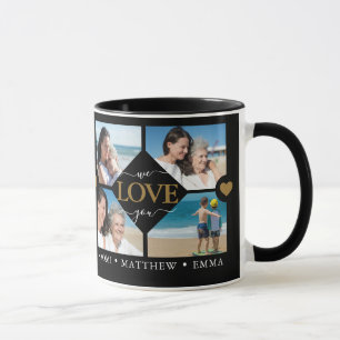 Modern Best Mom Ever Photo Collage Names Black Mug
