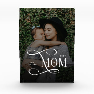 Modern Best Mom Ever Photo Mothers Day Gifts Block
