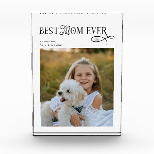 Modern Best Mom Ever Photo Mothers Day Gifts Block