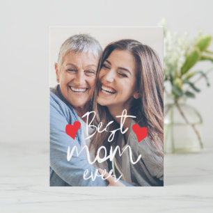 Modern Best Mom Ever Two Photo Mother's Day Card