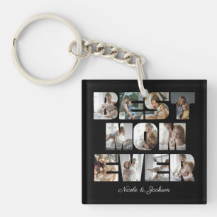 Modern Best Mum Ever 11 Photos Collage Black Key Ring