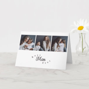 Modern Best Mum Ever 3 Photo Mother's Day Card