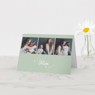 Modern Best Mum Ever 3 Photo Mother's Day Card