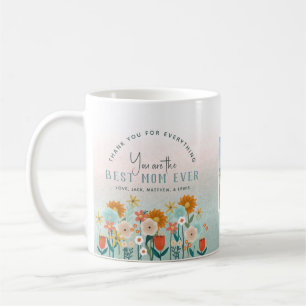 Modern Best Mum Ever Floral Photo Collage Coffee Mug