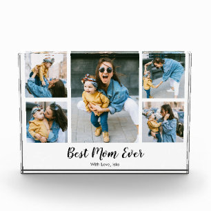 Modern Best Mum Ever Photo Collage Gift For Mum Block
