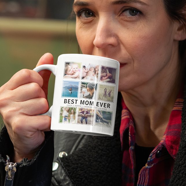 Modern Best Mum Ever Photo Collage Keepake Coffee Mug (Creator Uploaded)