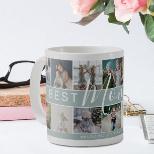 Modern Best Mum Ever Photo Collage & Name/s Coffee Mug