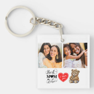 Modern Best Mum Ever Photo Key Ring