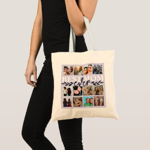 Modern Best Mum Ever Purple Photo Collage  Tote Bag