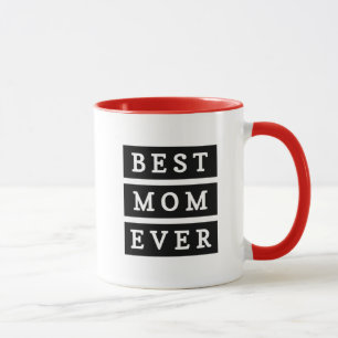 Modern Best mum every black and white Red Mug