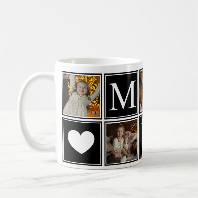 Modern Best Mum Monogram  Coffee Mug (Left)