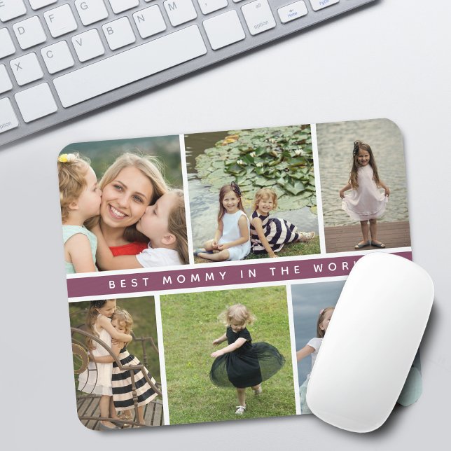 Modern Best Mummy Photo Collage Mouse Pad (Modern Best Mommy Photo Collage Mouse Pad)