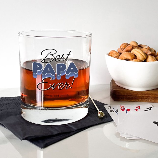 Modern Best Papa Ever Whiskey Glass (Creator Uploaded)