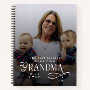 Modern Best Recipes Grandma Photo Grandkids Gifts Notebook