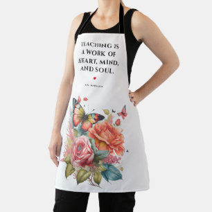 MODERN BEST TEACHER EVER TEACHING HEART MIND SOUL APRON