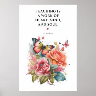 MODERN BEST TEACHER EVER TEACHING HEART MIND SOUL POSTER